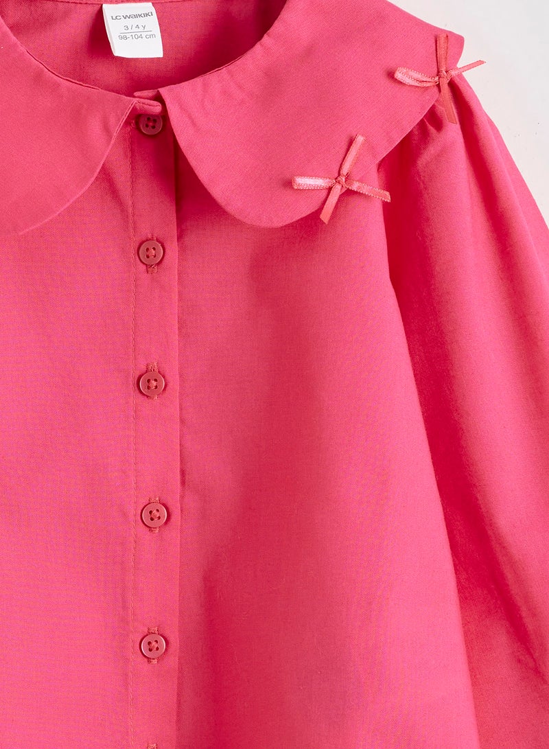 ال سي وايكيكي قميص بناتي كم طويل بياقة بيتر بان - Image 3